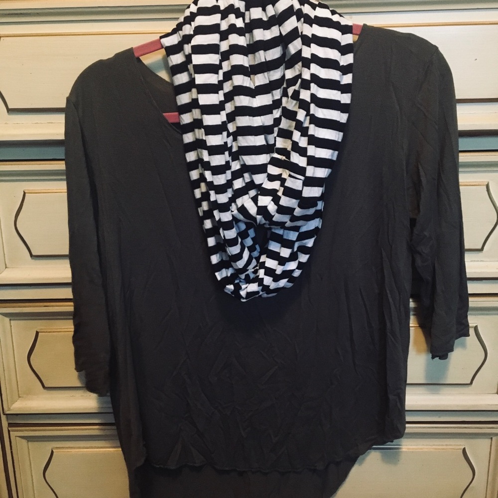 Black & white jersey scarf